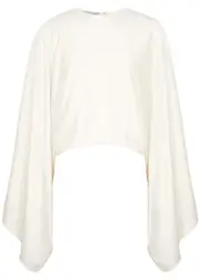 Stella Mccartney Cape-effect Draped Satin top - Off White - 38 (UK6 / XS) 38 (UK6 / XS)