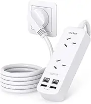 One Beat Power Board with USB C,Power Strip with 2 Outlets 4 USB Ports (2USB C 2USB A),Travel Powerboard with 1.2M Extension Cord,Non Surge Protector for Cruise Ship,Home,Office,Travel Accessories