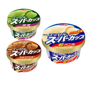 meiji明治 日本原裝進口超級杯冰淇淋綜合口味3入組(香草,抹茶,巧克力)