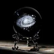 vskikris 2.36in 3D Laser Galaxy Crystal Ball Planets Glass Ball Great Gifts Educational Toys Crystal Ball Paperweight Home Office Decor, Solar System Sphere