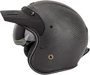 Vintage Open Face Helmet Motorcycle Carbon Fiber Helmet Jet Motorcycle Helmet Removable Liner for Adult Men Women Chopper Cruiser Scooter DOT/ECE Approved