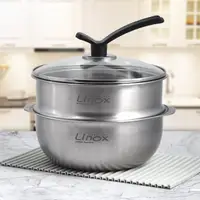在飛比找momo購物網優惠-【LINOX】LINOX 316不鏽鋼懸浮氣膜不沾蒸鍋-小-
