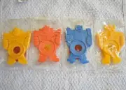 vintage 1985 Kellogg Cereal Box Toys 4 Transformer Robot Bike Spoke Reflectors