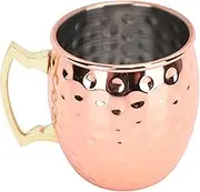 NDNCZDHC Moscow Mule Mugs, Hammered Stainless Steel Cups with Handles, Rose Gold Metal Cups for Cold Drinks, Beer, Wine, Bars, Parties (350ml)