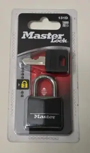 Master Lock Padlock With 2 Keys Aluminum Black 1-3/16" Wide 131D