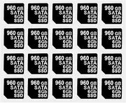 20PCS Capacity Sticker Label for Hard Drive Tray Caddy DXD9H 0DXD9H X7K8W 0X7K8W, Compatible for Dell PowerEdge 16th-14th Gen r740 r640 r440 r340 r750 r650 r550 r760 r660 r6625, 960GB, SATA, 6GB, SSD