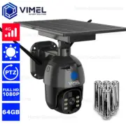 4G Wireless 64GB Solar Security Farm Camera PIR Sensor LIVE Night Vision PTZ