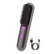 Straightener Brush Third Gear Adjustable Hair Curler Portable Heating Comb A5I3