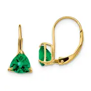 14k Yellow Gold 6mm Trillion Mount St. Helens Leverback Earrings