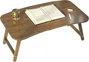 Bamboo Folding Lap Table Portable Tray Table Laptop Bed Desk,Laptop Stand,Laptop Bed Tray Desk,Laptop Bed Table for Breakfast,Reading,Drawing,Writing,Working,Brown Fashionable