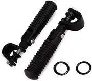 TDR Black U-Clamp Motorcycle Foot Pegs Rest Highway Engine Crash Bar For 1"~ 1-1/4"