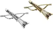 [WOFASHPURET] 2pcs Men's Bow Arrow Brooch Alloy Lapel Pins Vintage Decorative Brooch for Formal Occasions