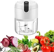 Vshinic Electric Mini Garlic Chopper,Food Processor,Portable Cordless Garlic Mincer Masher,Meat Grinder with USB Charging For Vegetable,Chili,Fruits,Ginger,Baby Food,Seasoning 250ml(White)