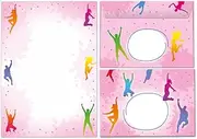 Writing Paper Set Letter Pad with Envelope for Girls Children Jump Children's Motif Letter Paper Pad Lined (A5 Pad with 25 Sheets + 15 Envelopes)
