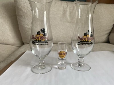 Hard Rock Cafe Shot Glass And Hurricane Glass Set