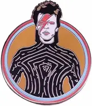 [Pinstant] Lightning Bolt Face Paint Glitter Rock Star Music Bowie Jareth Goblin King Stardust 1.5" Enamel Pin Badge, 1.5 Inches, Enamel, enamel