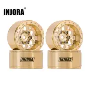 INJORA Brass Beadlock 1.0 Wheels fr 1/24 1/18 TRX4M Ascent18 SCX24 -4.7mm Offset