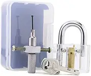7Moli Civil Disc Transparent Lock with Lock Pick Set ,Professional Locksmith Tools