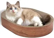 Cat Scratching Board for Indoor Cats, Cardboard Cat Scratch Pad Oval Cat Scratcher Bed for Kitten, Durable Cat Scratcher Bowl Circle, Furniture Protection Training Toy,43x34x7 cm