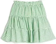 [Koton] Girls' Midi Plaid Ruffle Tiered Elastic Waistband Skirt