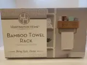 New In Box Huntington Home Bamboo Wood Wall Towel Rack Natural Aldi