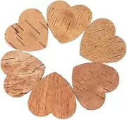 SEWOART 160pcs Birch Bark Heart Shaped Wood Chips Rustic Wooden Ornaments for Weddings Showers Birthdays DIY Crafts Table Decorations Greeting Cards Invitations
