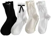 [HACODAN] 4 Pairs Warm Winter Socks for Women Kawaii Cute Y2K Plush Socks Sherpa Thicken Fleece Fuzzy Japanese