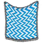 Blue and White Chevron Throws