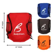 4-Pack BodySmart Drawstring Backpack 600 Denier with Mesh Bottle Holders