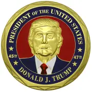 Trump Challenge Coin in Case & Trump Golf Ball Markers
