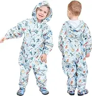[Hovkib] Children's Rain Poncho Toddler Raincoats Boys Girls Waterproof Rain Jackets Unisex Rain Poncho Lightweight Rainproof Rain Cape Rain Clothing Children One Piece Rainwear Portable