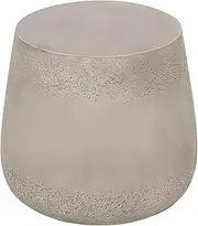 MIUZ Concrete Coffee Table, Accent Table, Round Pedestal Design End Table Concrete Accent Side Table MgO Sofa Table Stand Stool, Grey