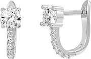 PAVOI 14K Gold Plated 925 Sterling Silver Post Cubic Zirconia Huggie Earrings | Small Gold Hoop Earrings for Women | CZ Stud Cuff Earring