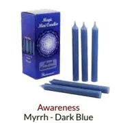 Mini Candle Magic Spell Wicca Candles Rituals - Myrrh Awareness Blue