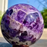 1.84LB Natural beautiful Dream Amethyst Quartz Crystal Sphere Ball Healing