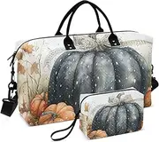 [ZRYSMY] Duffel Bag for Traveling, Halloween Pumpkins Watercolor Travel Bag Gym Bag, with Multiple Interior Pockets Shoulder Weekender Bag for Women Men with Toiletry Bag 20.5L x 1.9W x 13.8H