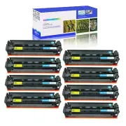 8PK CF401A 201A Cyan Toner Cartridge Compatible with HP LaserJet M252 M252dn /dw