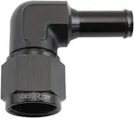 Aeroflow Female -10An 90Deg to 1/2 Barbblack Swivel Nut - AF413-10-08BLK