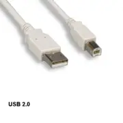 KNTK 15' Beige USB 2.0 Type A to B Cable 28AWG Scanner Printer HDD Data Cord