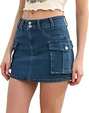 [Generic] Women's Flap Pocket Low Waist Cargo Mini Skirt