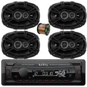 Infinity Alpha 100 Bluetooth FM Radio Receiver, 4x 6x9" 360W Car Speakers, Wire