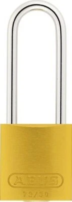 Abus ALUMINIUM SAFETY PADLOCK 32.2mm Width, 50mm Shackle, Keyed Alike YELLOW