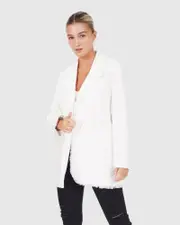 [Belle & Bloom] Young Blood Frayed Edge Blazer - Cream