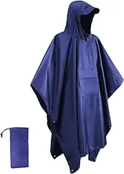 [Azarxis] Reusable Rain Poncho Waterproof Long Raincoat Jacket with Hood for Men Women Cycling Camping Hiking Walking Dog