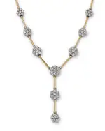 Bloomingdale's Fine Collection Diamond Flower Cluster Lariat Necklace in 14K Yellow & White Gold, 3.0 tcw