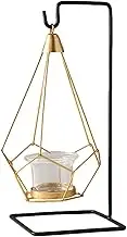Hangings Candlestick Holder, Light Hanging Basket Candle Holder, Geometric Vintage Lanterns Metal Candlestick Cup Candles, Hangings Basket Iron Candlestick Cup Candles for Home Tabletop Decoration