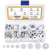 304 Stainless Steel Flat Washers Assortment Washers Hardware Set 300Pieces,8Size