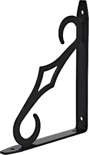 Knape & Vogt Decorative Shelf L Bracket Durable Black 6 Inches Black 1 pack NEW