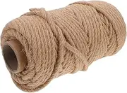 HEALEEP 1 Roll Woven Jute Rope: Thick Handwoven Twine Material - Natural Heavy Duty Jute Rope for Swing Bed Crafts and Home Decor 0.23" x164ft