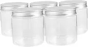 5pcs Mini Clear Plastic Storage Jars with Lids for Kitchen and Rv Durable Reusable Containers for Organizing Spices Oils Sauces and Condiments